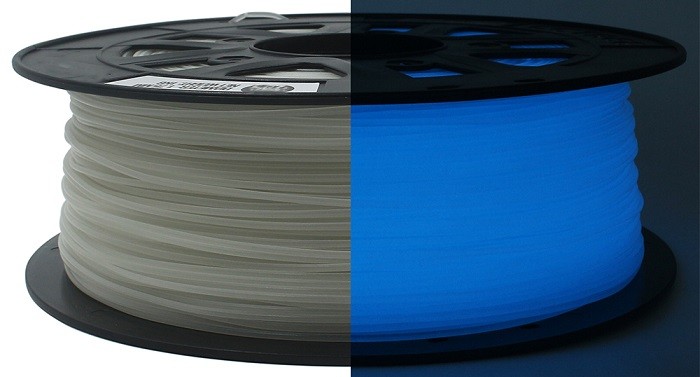 ABS пластик 1,75 SolidFilament светящийся в темноте синий