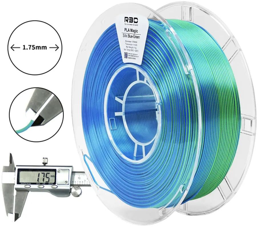 PLA Magic Silk пластик R3D 1,75 мм сине-зеленый 1 кг