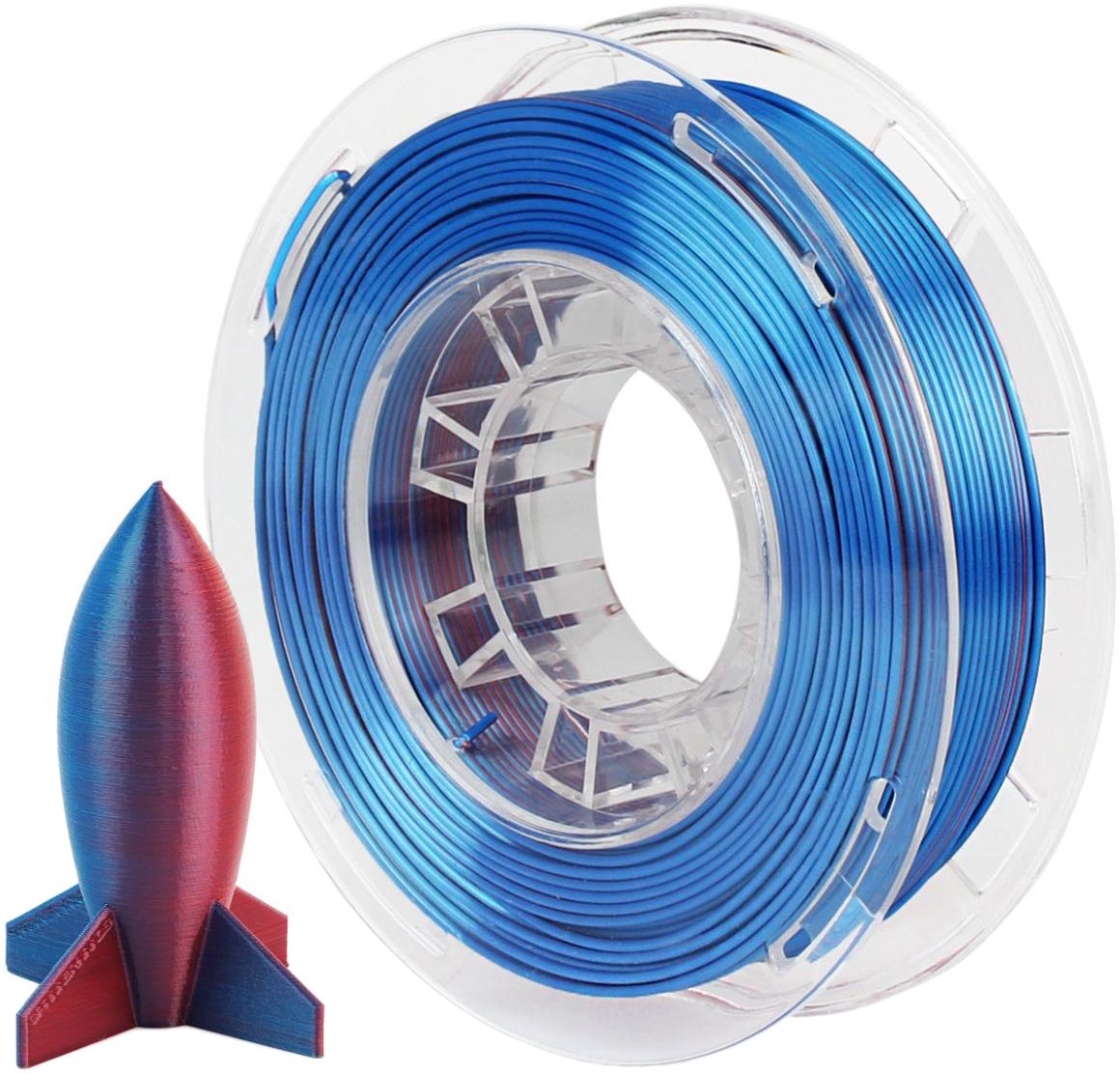 PLA Silk пластик Solidfilament 1,75 мм Красно-синий 0,25 кг