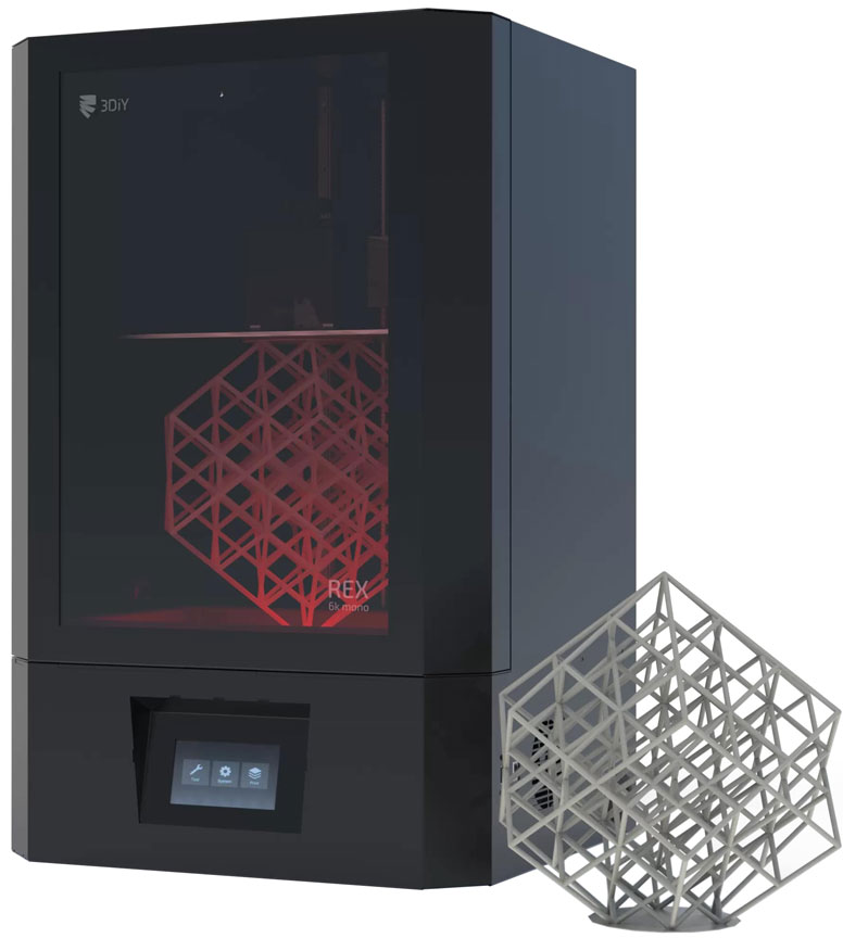 3D принтер 3DIY REX 6K Mono, куб, 3Д печать