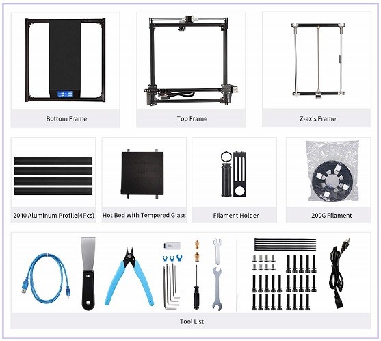 Комплект поставки 3D принтера Creality Ender-5 Plus