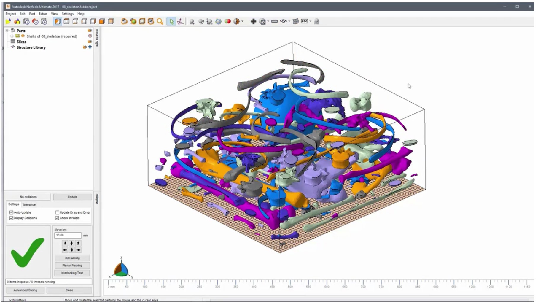 Autodesk Fusion 360 with Netfabb анализ оборудование и размещение объектов во время печати